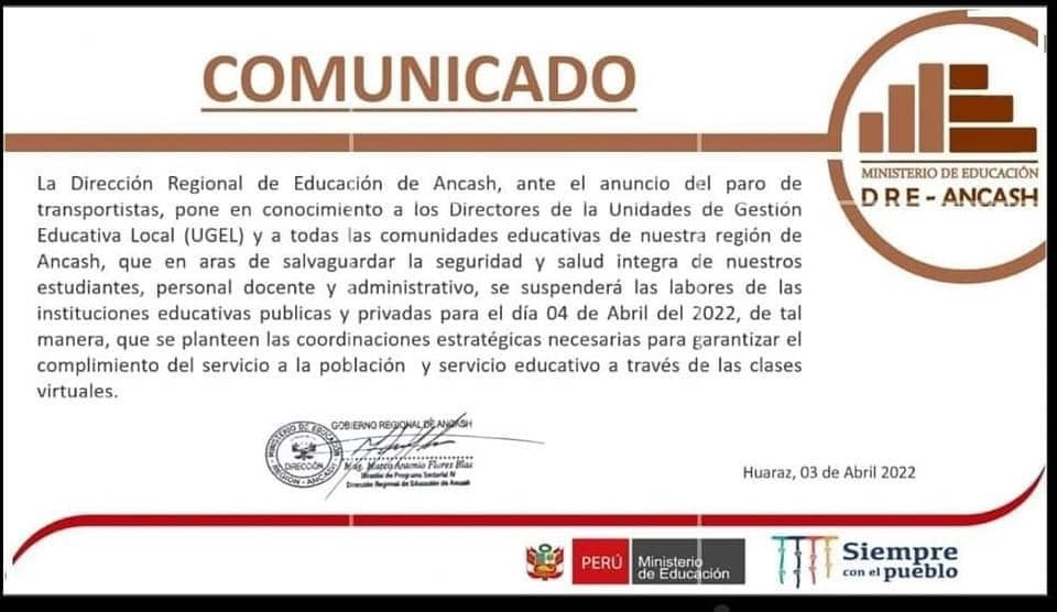 Suspensión de clases presenciales