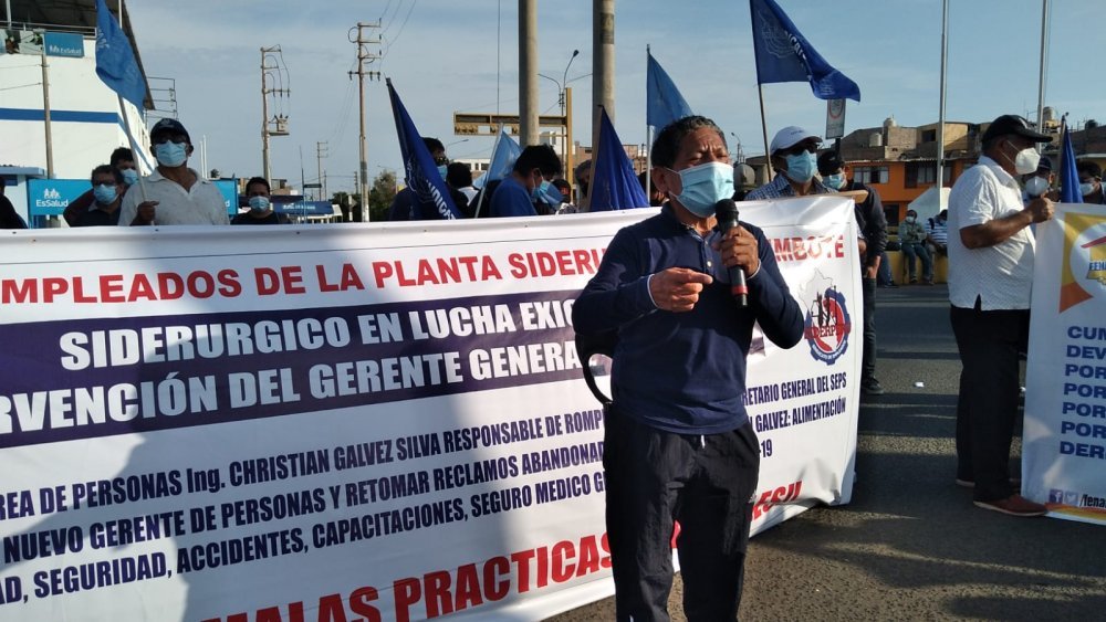 Plantones del Sindicato de Empleados de SIDERPERU tuvieron rotundo éxito