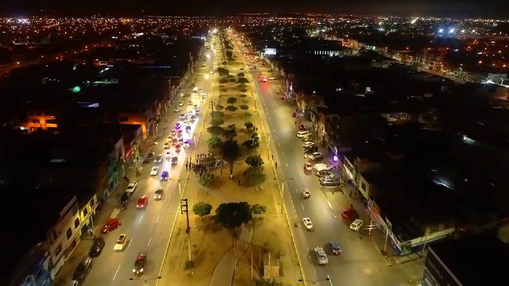 Avenida Pardo quedó totalmente iluminada por la obra de mejoramiento de alumbrado público que ejecutó la MPS