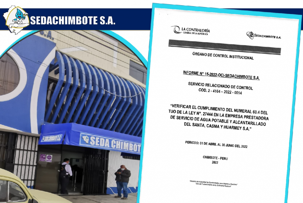 OCI afirma que al 30 de junio del presente año no existe denuncias contra Sedachimbote S.A