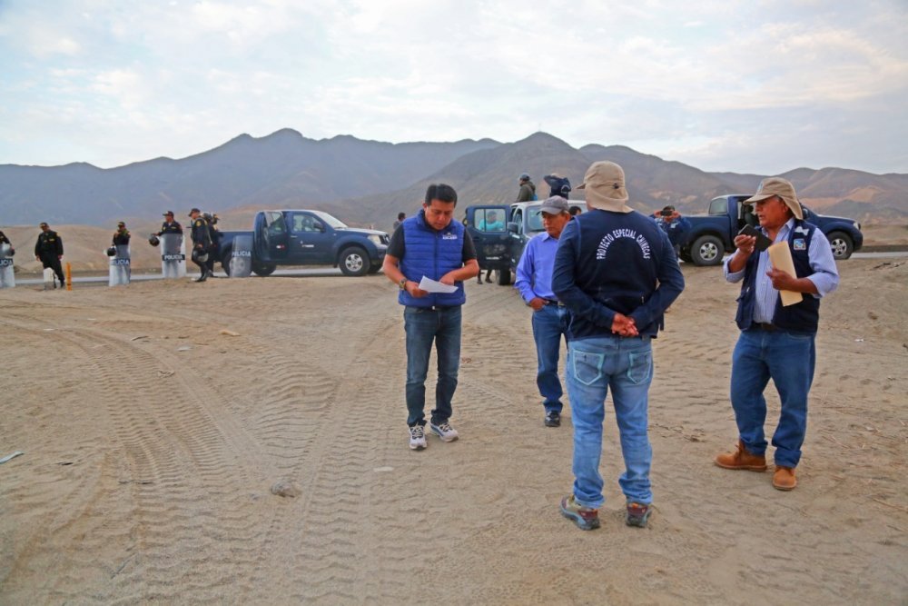 Chinecas recupera terreno que era usado por invasores para extracción de agregados