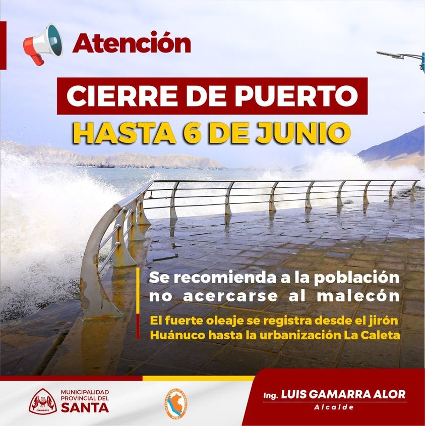 Chimbote: cierre de Puerto hasta 6 de junio