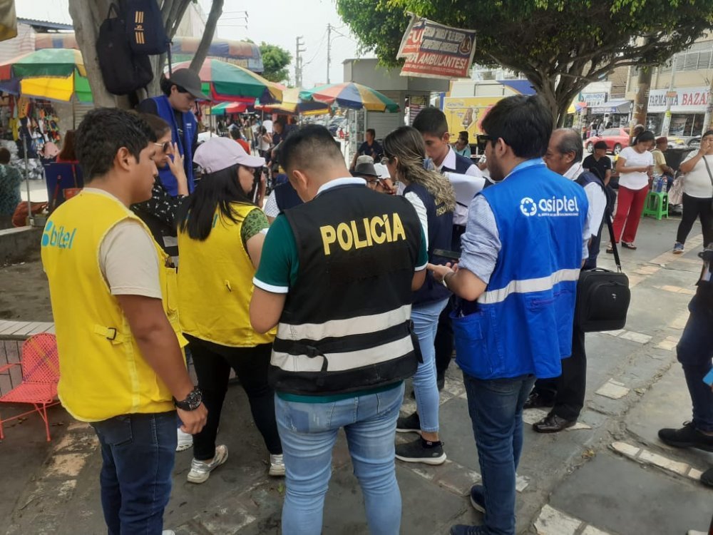 Osiptel participa en operativo conjunto contra la venta ambulatoria de chips en Chimbote