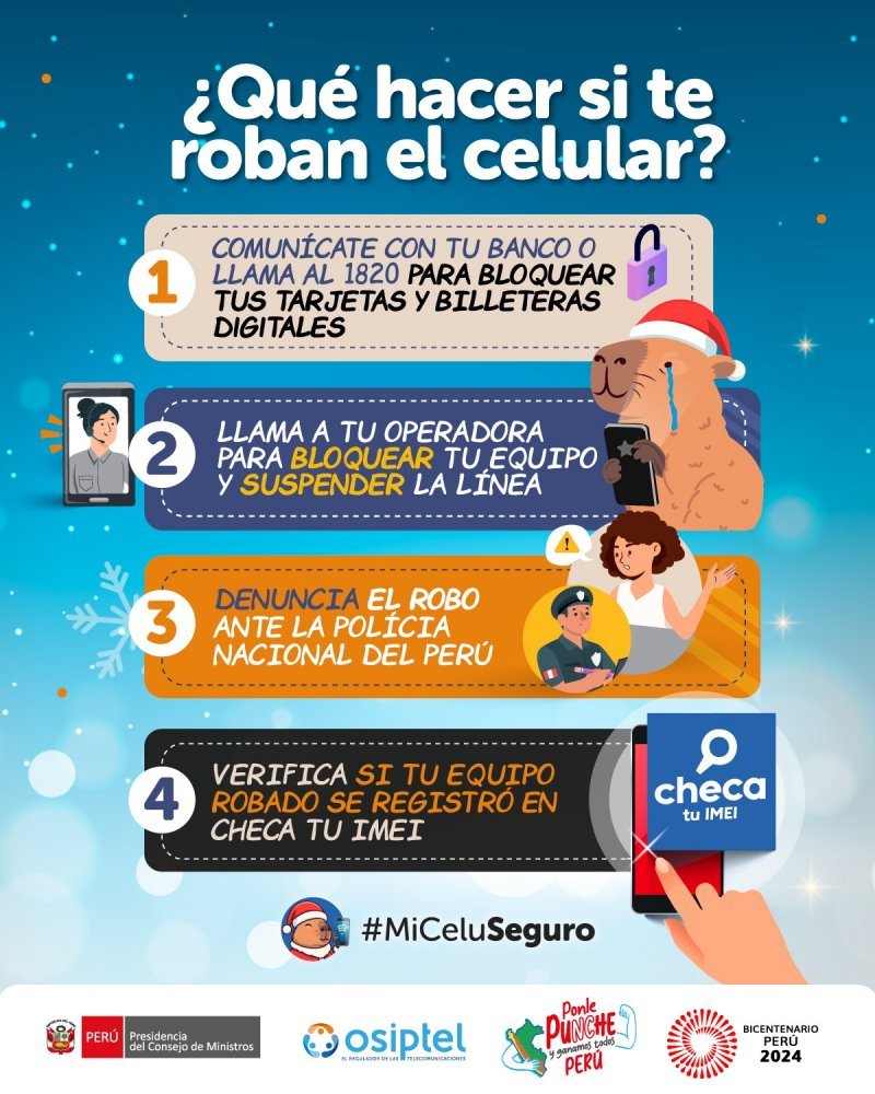 Mi celu seguro: ¿qué hacer si te roban tu celular en estas fiestas de fin de año?