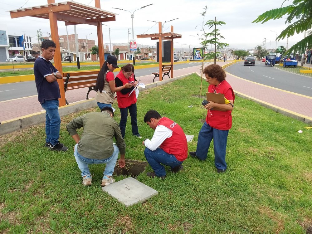 Ejecución de la obra: creación de la berma central, áreas verdes de la Av. Agraria tramo entre la Av. Anchoveta y Av. Chinecas en Nuevo Chimbote