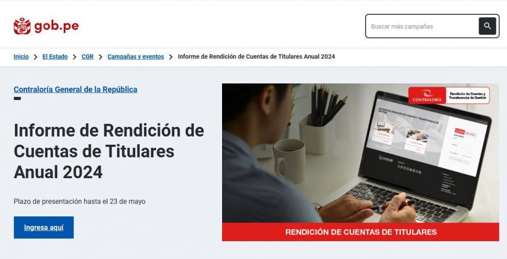 Contraloría amplió hasta el 23 de mayo plazo para que autoridades presenten Informe de Rendición de Cuentas del período 2024