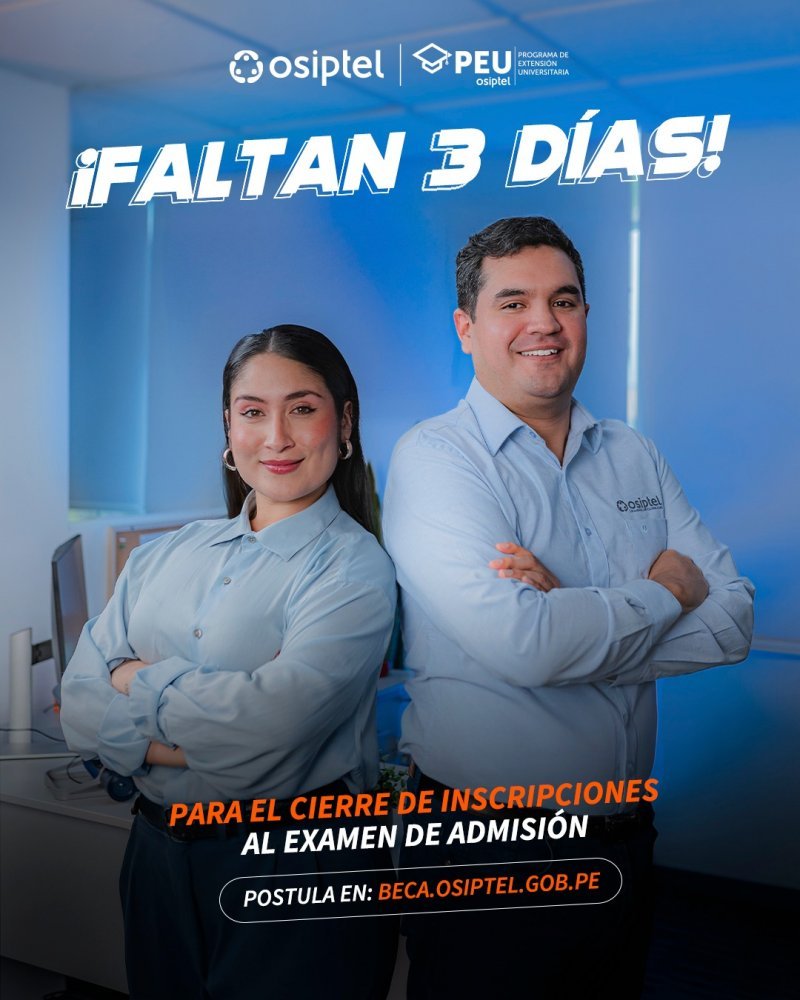 Osiptel ofrece 60 becas para estudiantes de Derecho, Economía e Ingeniería, ¿cuándo cierran las inscripciones?