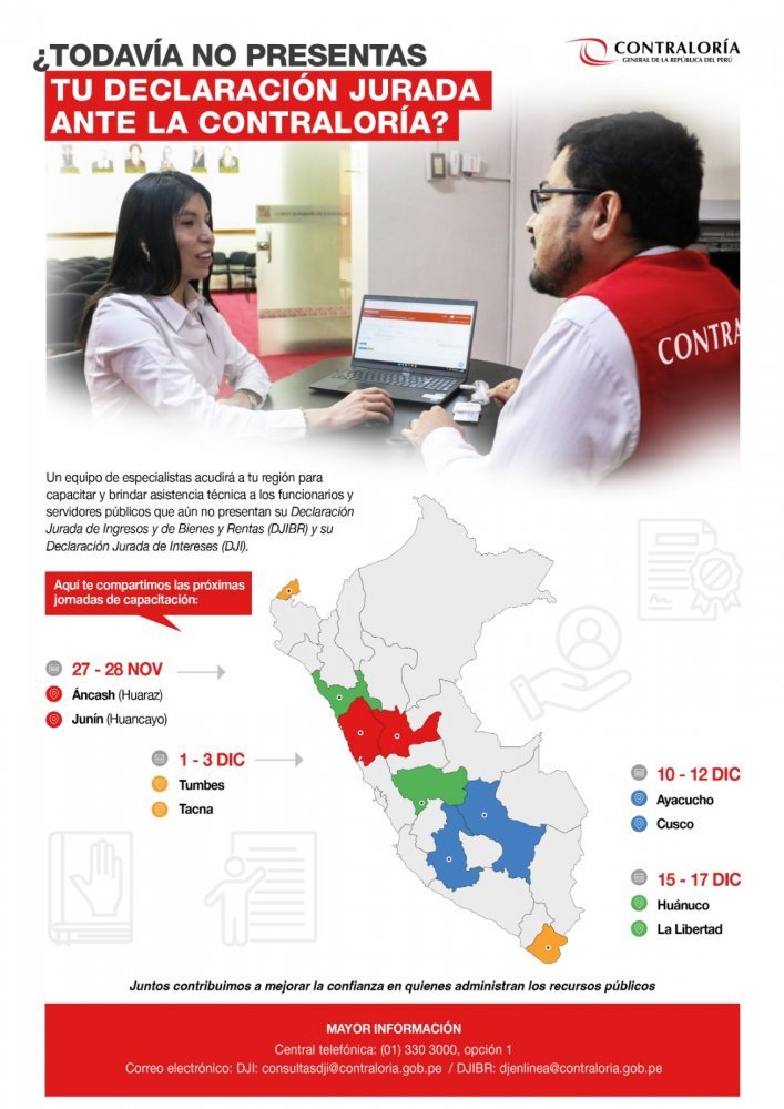 Contraloría: Campaña nacional para presentación de Declaraciones Juradas de funcionarios públicos