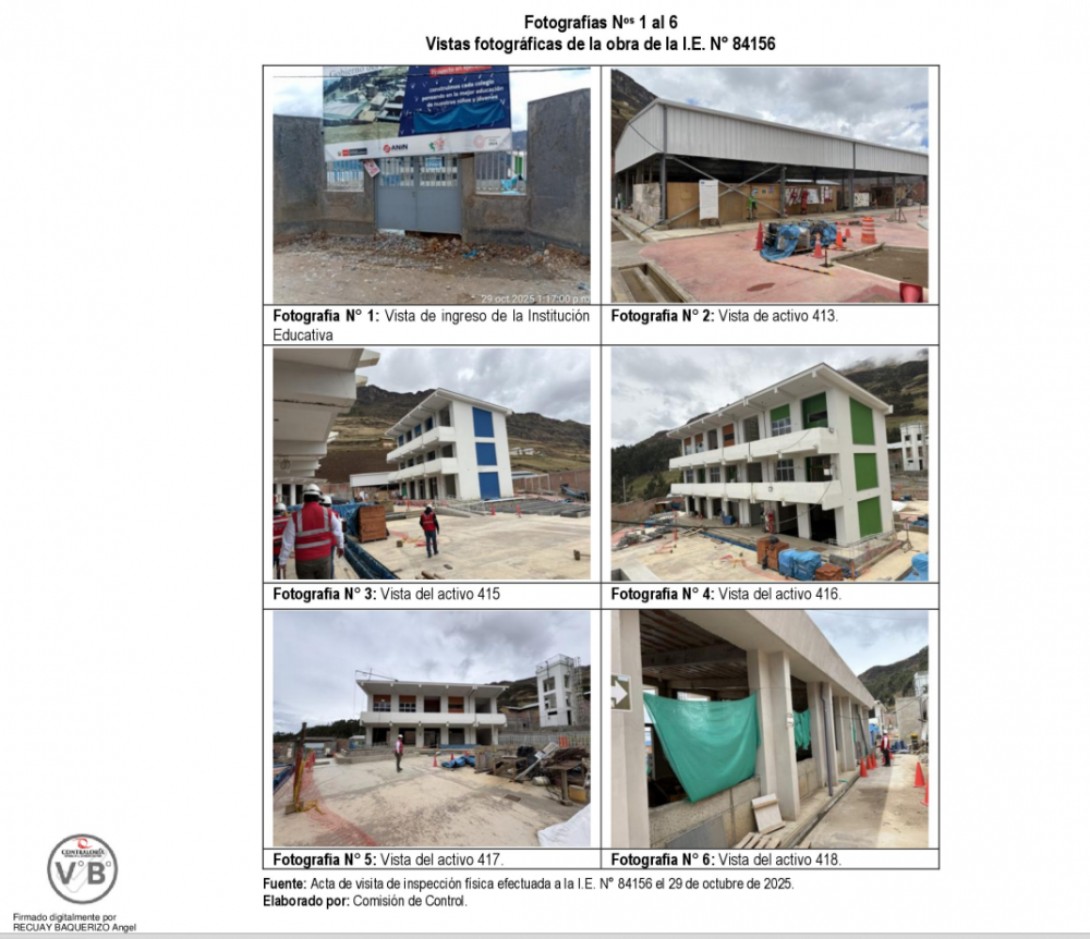 Contraloría alerta paralización de obras en dos colegios de Ancash valorizadas en S/ 129 millones